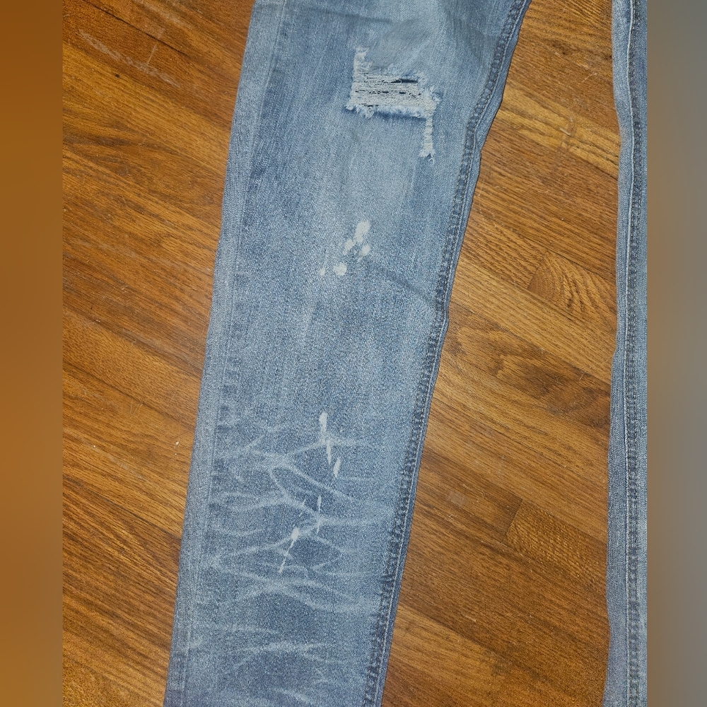 Waimea Skinny Fit Denim Jeans 👖 size 36x32 stretchy light blue distressed - Picture 5 of 9